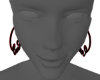 RedBlk Skull Earrings