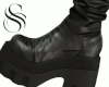 S&S Black Leather Boots