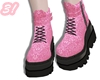 3! Pink Glitter Boots