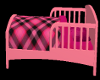Pink Plaid Toddler Bed