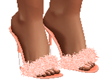 peach fur heels