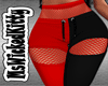 Red Black Pants Fishnet