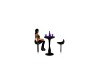 purple rose table&chair
