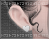 ⍨ heart earrings white