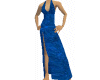 Long Blue Slit Dress
