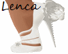 Flowery white heels