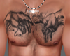 Hands chest tattoo