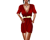 RED/GOLD WRAP DRESS