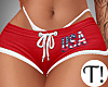 T! Red USA Shorts