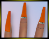 Orange Neon Jewel Nails