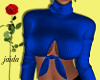 Blue Keyhole Sweater