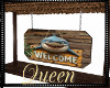 !Q Welcome Beach Sign