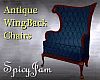 AntqWingback Chair DkBl