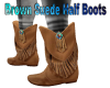 Brown Suede Half Boots