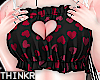 !! Ruffle Hearts Black