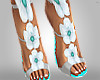 Blossoms Sandals-Aqua