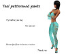 Teal patterned pants