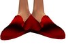 Blood Red Silk Slippers