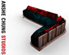 [ACS] RED WOODEN COUCH