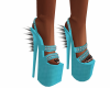 studded blue heels
