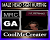 MALE HEAD SIGN HURTING