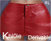 K derv red leather skirt