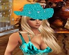Cowgirl Teal Straw Hat