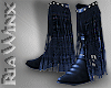 Blue Fringe Western Boot