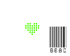 B68C - Green PIXEL HEART