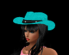 Cowgirl Hat Teal Blue *F