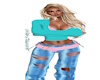 cyan/pink set
