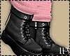 Black Lace Boots Pink