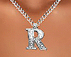 R Letter Necklace Silver