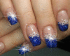Blue French nails