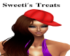 brown hair&red cap