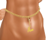 Gold name belly chain