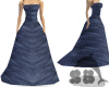 D. Blue Velvet Gown