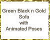 Green n Gold Sofa Ani