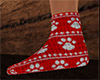 Red Paw Print Socks (F)