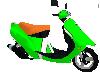 green riding scooter