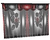 red rose curtain