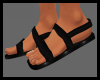 (DP)Blk Leather Sandals