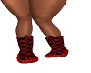 red with blk sole boots