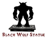 Dark Black Wolf Statue