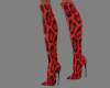 Latex Red Leo Boots
