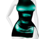 satin short dress green