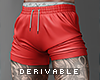 P* muscle red shorts
