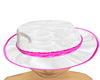satin pink & white hat