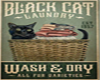 Black Cat Laundry Sign