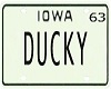 {V} Ducky Licence Plate
